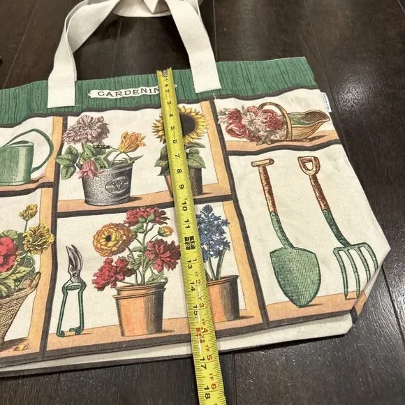Cavallini & Co., "Gardening" Heavyweight Cotton Canvas Tote / Shopping Bag Large
